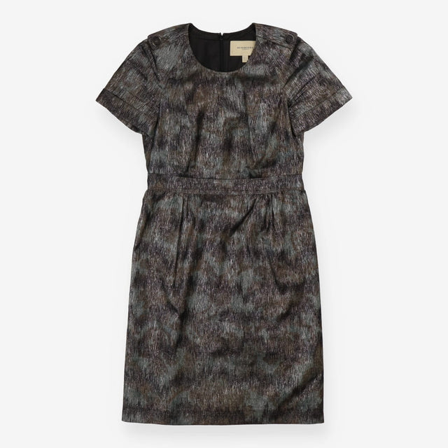 Dress Metallic shift with shoulder detail