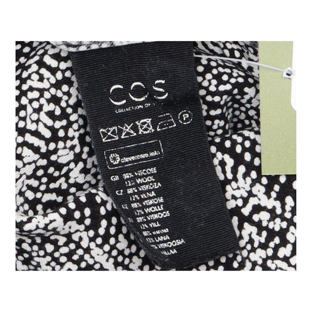 Dress Black White Printed Viscose Wool Midi Shirt 