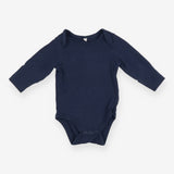 Bodysuit LS ribbed navy blue