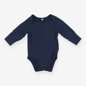 Bodysuit LS ribbed navy blue
