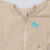 Swaddle Bag Oat with Leaf Appliques