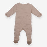 Pramsuit Padded Cream and Brown Stripe zips