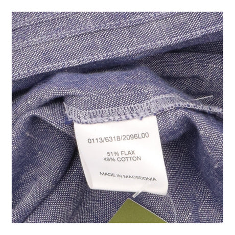 Chambray Blue Linen Cotton Pintuck Pleat Button Do