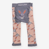 Leggings knit pink and grey bunny