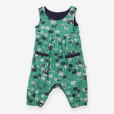 Dungarees green farm trees jersey