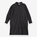 Organic Cotton Shirt Dress | Grey Herringbone Weav