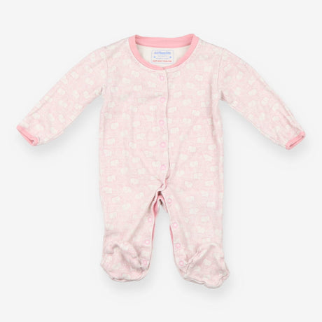 sleepsuit pink with white elephants