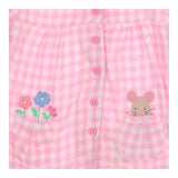 Pyjamas pink and white check mouse in pocket