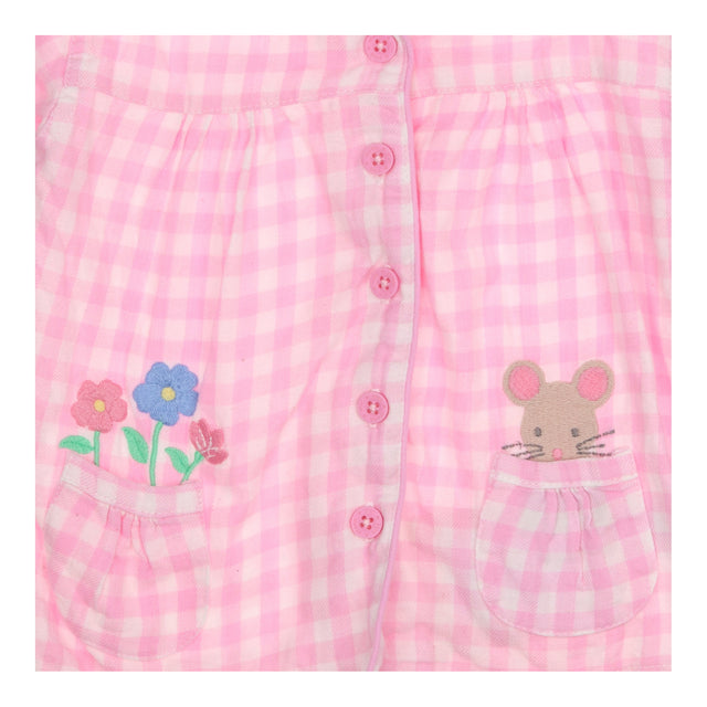 Pyjamas pink and white check mouse in pocket