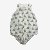 Baby whale muslin bubble romper