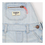 Denim Shortie Dungarees with Neon Zip