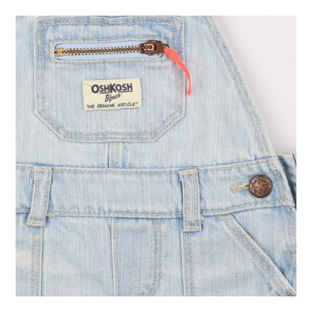 Denim Shortie Dungarees with Neon Zip