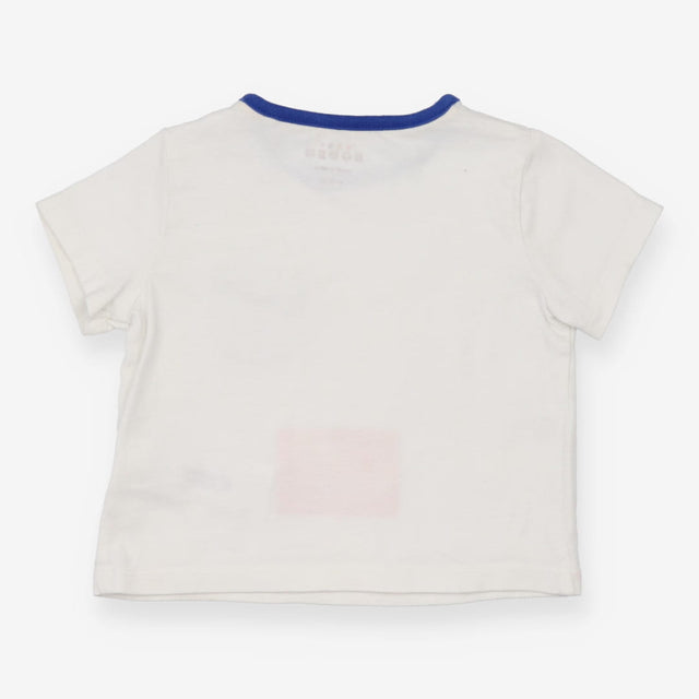 T-shirt white with blue pocket