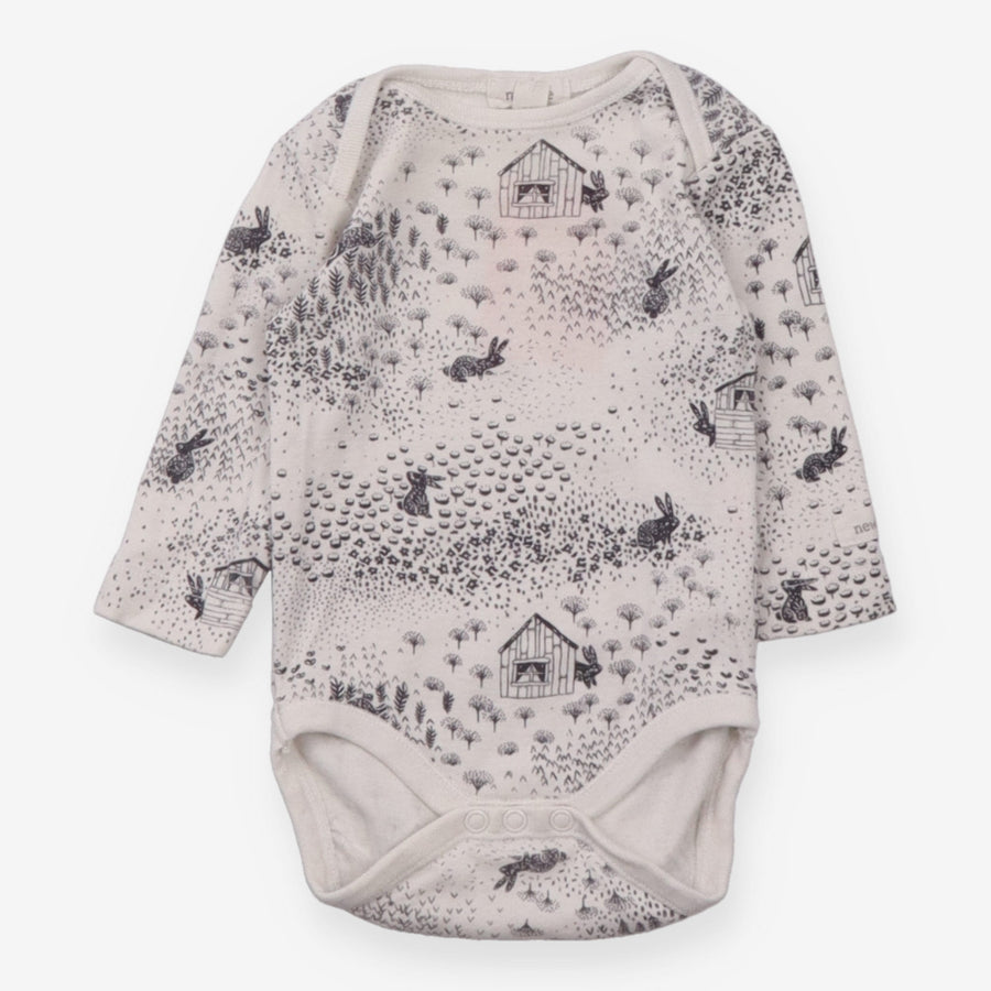 Bodysuit white bunny fields