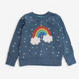 Sweater jersey blue with stars and rainbow
