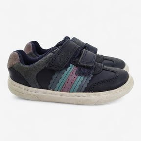 First Walker Shoes Navy with Lilac Stripe