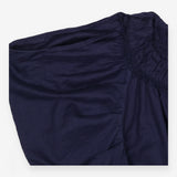 Navy Cotton Cold Shoulder Button Front