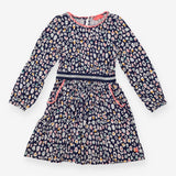 Navy Leopard Print Dress