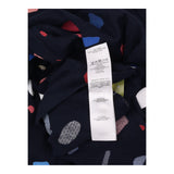 Long Sleeve Blouse Geometric Abstract Print Navy