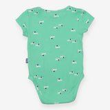 Bodysuit short sleeves green dogs