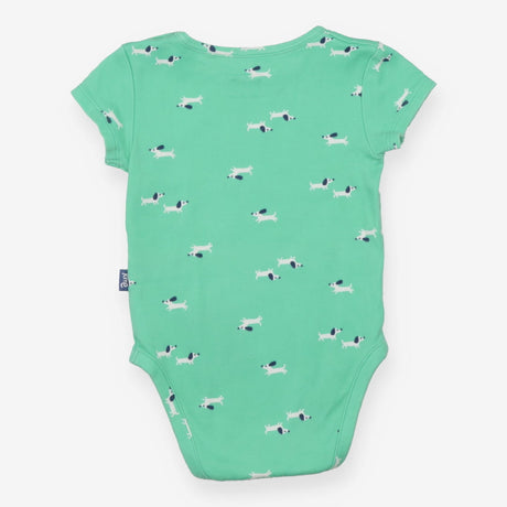 Bodysuit short sleeves green dogs