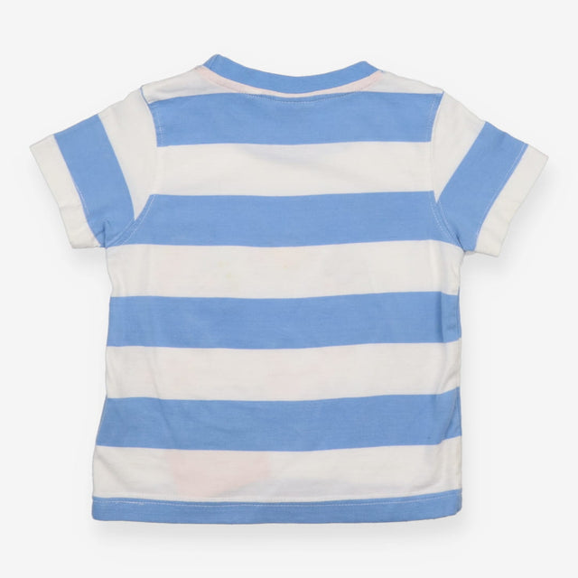 Tee Shirt Short Sleeve Blue and White Stripes 