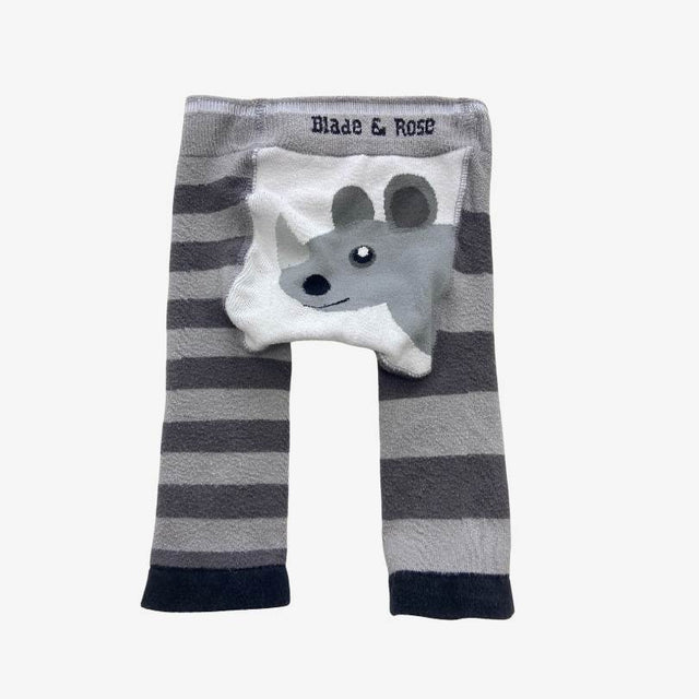 Grey Stripe Rhino Knit Leggings