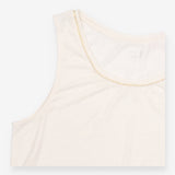 Camaïeu Off White Gold Metallic Trim Slub Jersey T