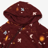 Hooded Reversible Snug Suit Brown moon sun birds