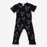 Black Geo Cat Sleepsuit