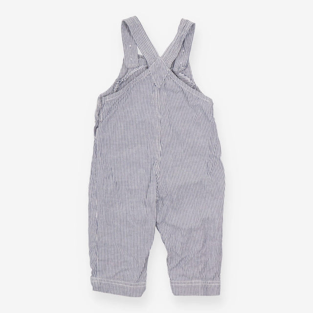 Woven Dungaree Blue Strip with Wooden Buttons