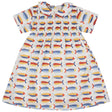 Smock Peter Pan collar dress - sardines Print
