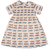Smock Peter Pan collar dress - sardines Print