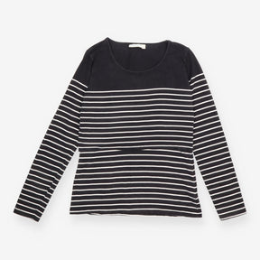 Black White Breton Stripe Long Sleeve Maternity To