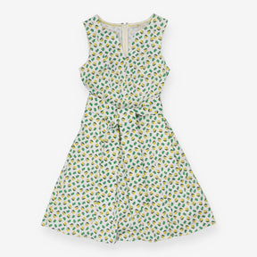 Mischa Belted Dress - Lemon and Lime Print