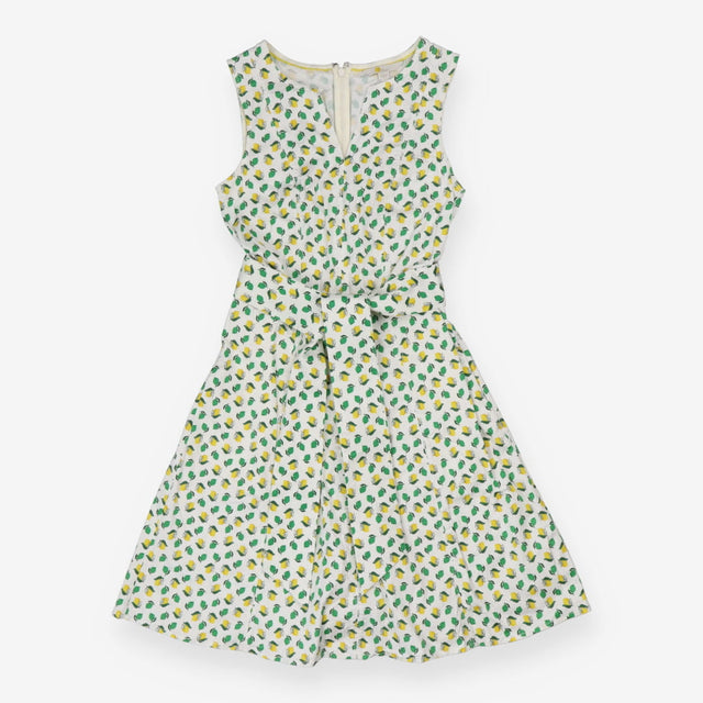 Mischa Belted Dress - Lemon and Lime Print