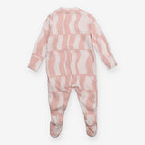 Sleepsuit pink large white paint strokes