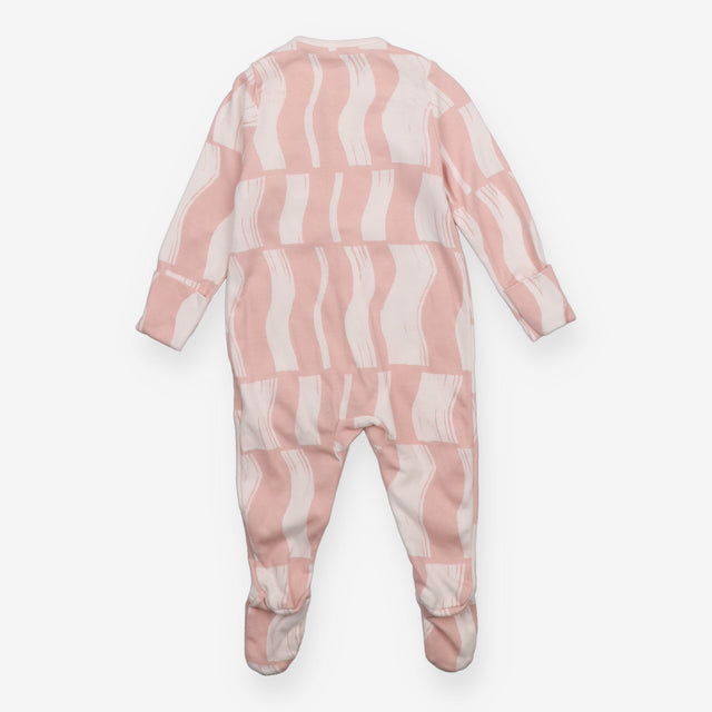 Sleepsuit pink large white paint strokes