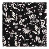 Black and Cream Floral Long Sleeve Midi Shirt Dres