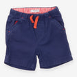 Navy shorts orange accents