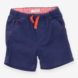 Navy shorts orange accents