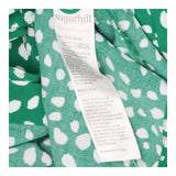Skirt Green White Spot Button Front, Midi