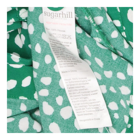 Skirt Green White Spot Button Front, Midi