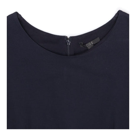 Navy pleated waist midi dress