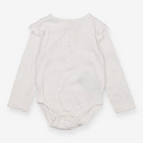 Bodysuit White Frill Shoulder with Spots