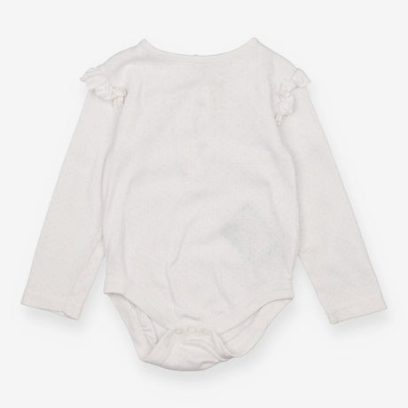 Bodysuit White Frill Shoulder with Spots
