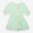 Playsuit white green floral
