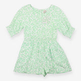 Playsuit white green floral