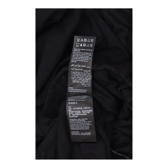 Wide Leg Trousers Black Elasticated Waist Full Len