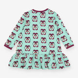 Dress jersey mint with pansies